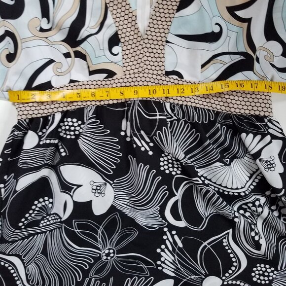 Daisy Fuentes Blouse Baby Doll Style Abstract   PXL - Picture 14 of 15